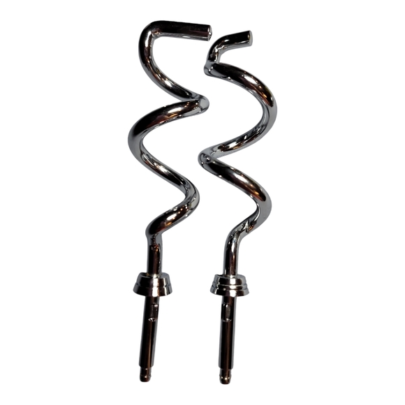 Oster mixer attachments 2 dough hooks 2 standard beaters  silver tone metal - Picture 4 of 7